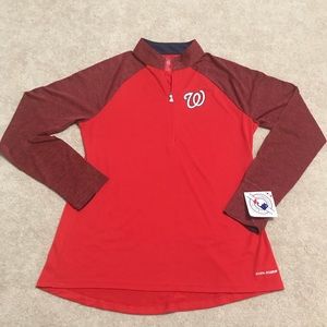 Women’s Washington Nationals Qtr Zip Pullover  NWT